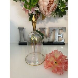 Vintage Murano 24K Gold Rim And Top 6.5" Glass Bell Collectable Handmade Italy